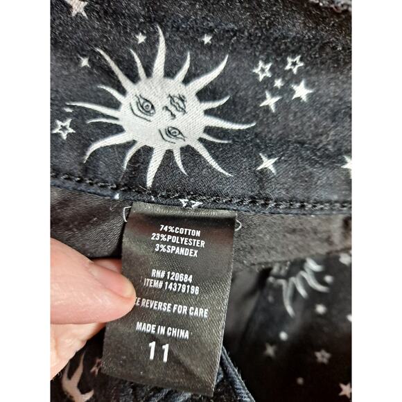 HT Hot Topic Denim Black & White Celestial Hi-Rise Super Skinny Jeans Size‎ 11 - Picture 6 of 7